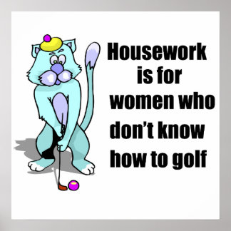 Póster Gato de golf