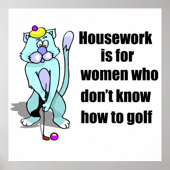 Póster Gato de golf (Frente)