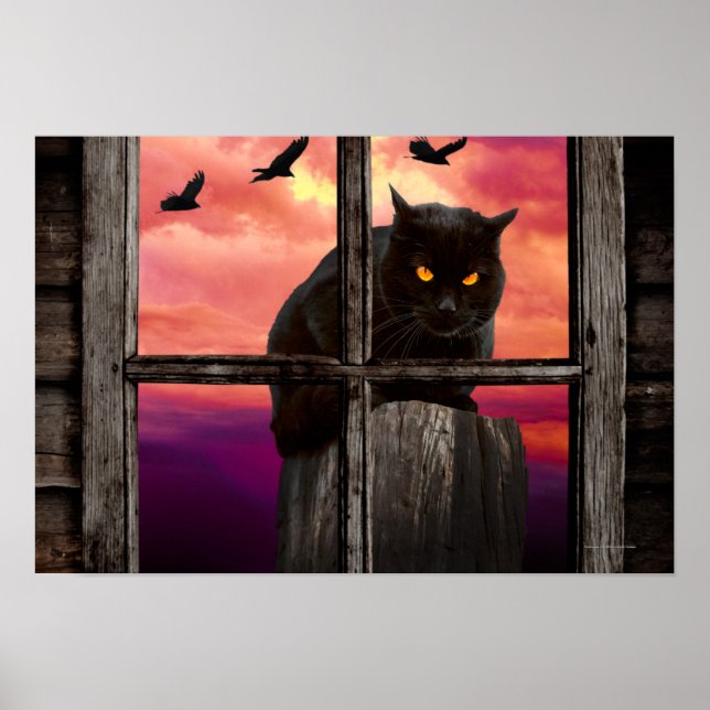Póster Gato de Halloween (Frente)
