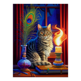 Póster Gato de Halloween