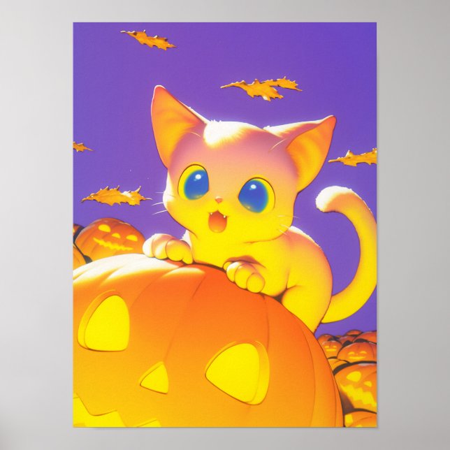 Póster Gato de Halloween (Frente)
