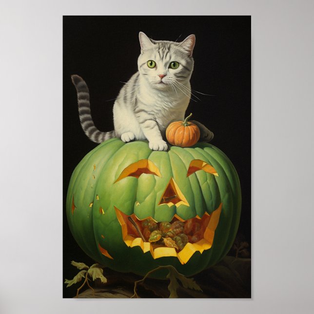 Póster Gato de Halloween (Frente)