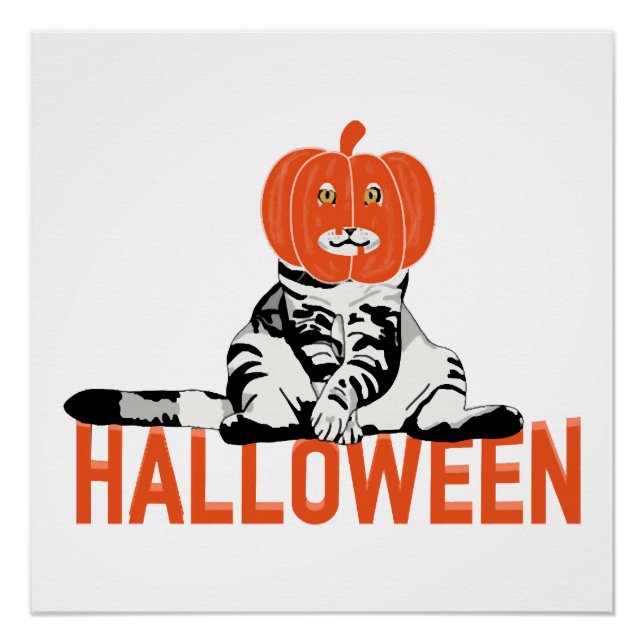 Póster Gato de Halloween (Anverso)