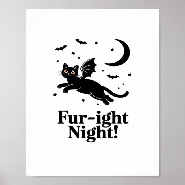 Póster Gato de Halloween de fantasía y estiloso inspiraci (Frente)