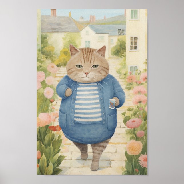Póster Gato de jardín (Frente)