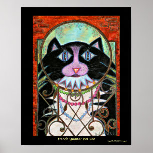 Póster Gato de jazz del barrio francés