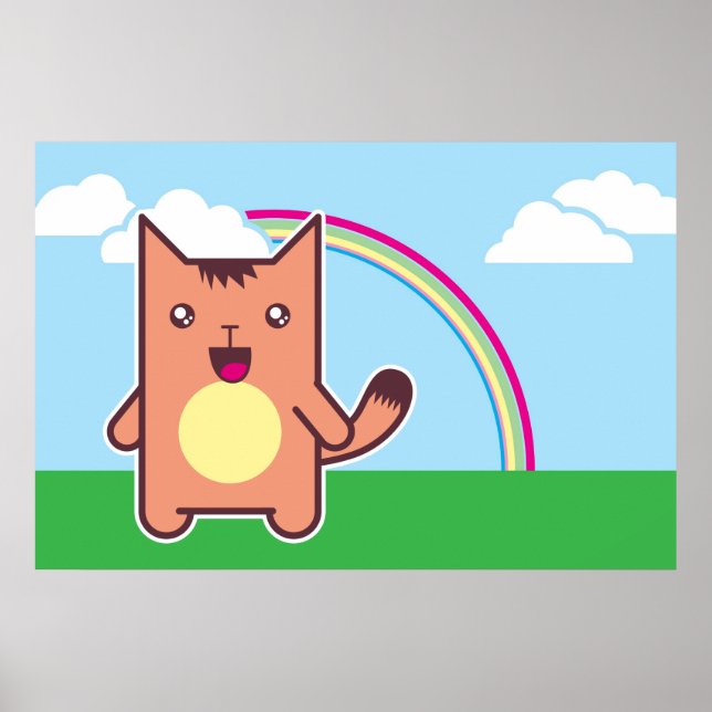 Póster Gato de Kawaii (Frente)