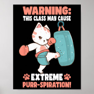 Póster Gato de Kickboxing para hombres mujeres niños