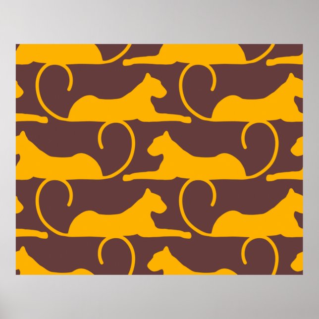 Póster Gato De La Mano De Dibujo Leopardo Cheetah Panther (Frente)