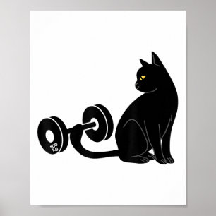 Póster Gato de Levantamiento de Peso Muerto Entrenamiento