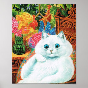 Póster Gato de los amantes de las flores, Louis Wain