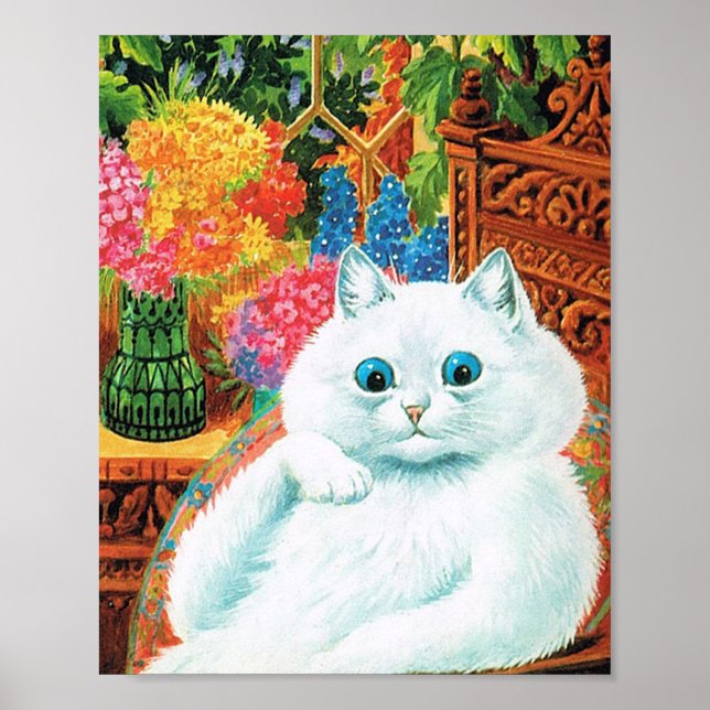 Póster Gato de los amantes de las flores, Louis Wain (Frente)