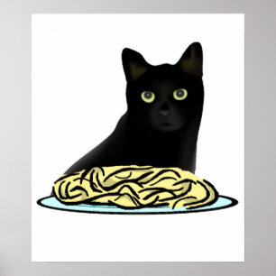 Póster Gato de los espaguetis