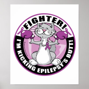 Póster Gato de lucha contra la epilepsia