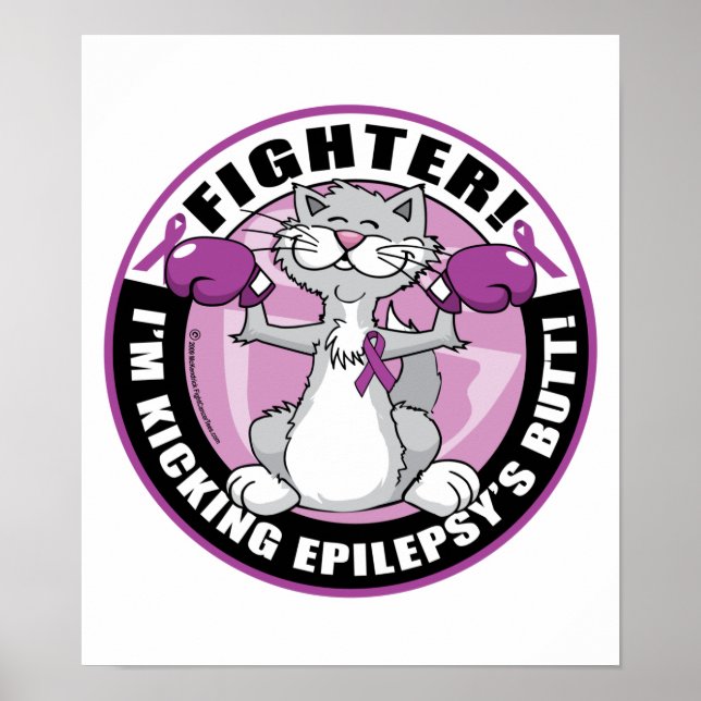 Póster Gato de lucha contra la epilepsia (Frente)