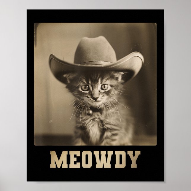 Póster Gato de Meowdy Vintage (Frente)