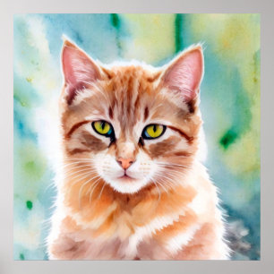 Póster Gato de Naranja cutáneo