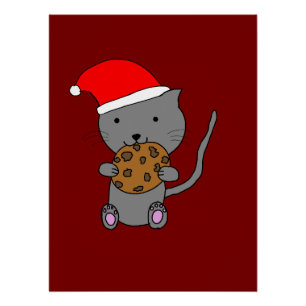 Póster Gato de Navidad Adorable