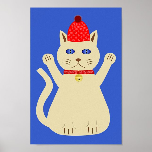 Póster Gato de Navidad Adorable (Frente)