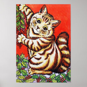 Póster Gato de Navidad, Louis Wain