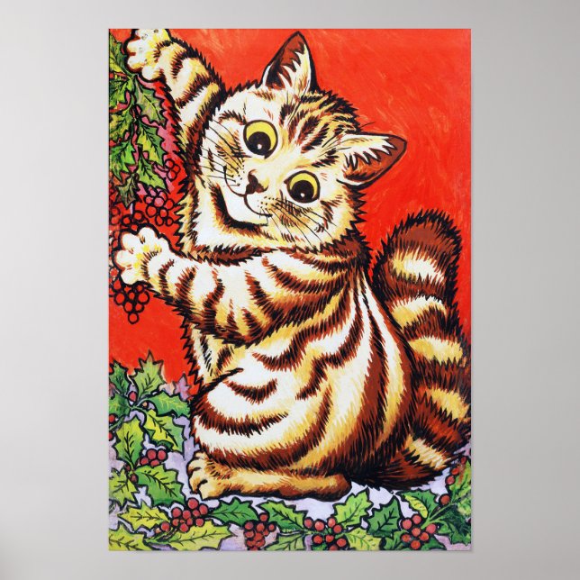 Póster Gato de Navidad, Louis Wain (Frente)