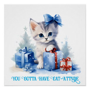 Póster Gato de navidades