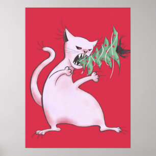 Póster Gato de Navidades malvados - Festividad divertida