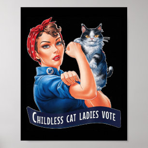 Póster Gato De Niños Las Damas Votan Por Las Mujeres Reve