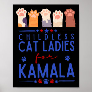 Póster Gato De Niños Para Kamala Harris Tim Waltz 202