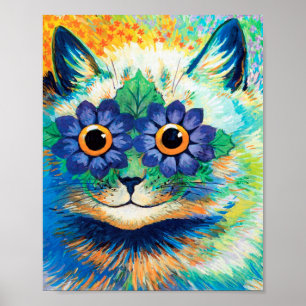 Póster Gato de ojos de flores, Louis Wain