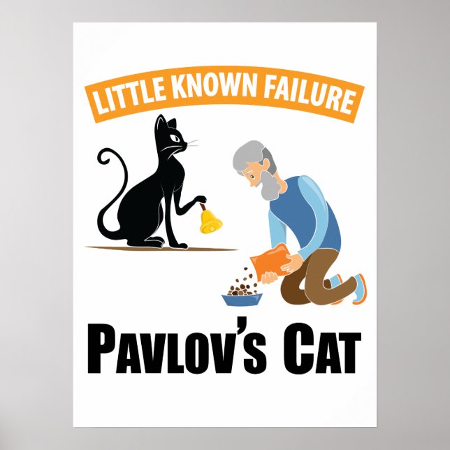 Póster Gato de Pavlov - Psicología divertida (Frente)