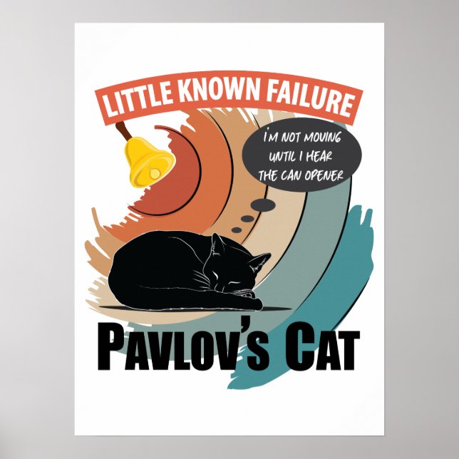 Póster Gato de Pavlov - Psicología divertida (Frente)