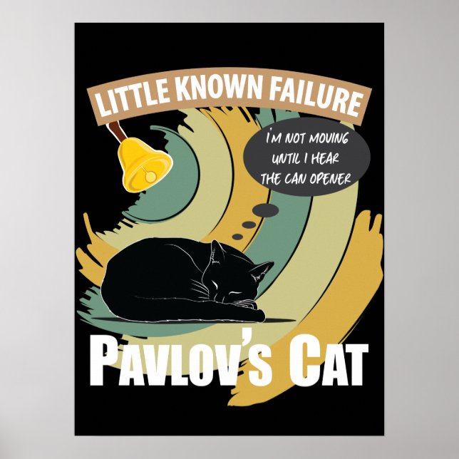 Póster Gato de Pavlov - Psicología divertida (Frente)