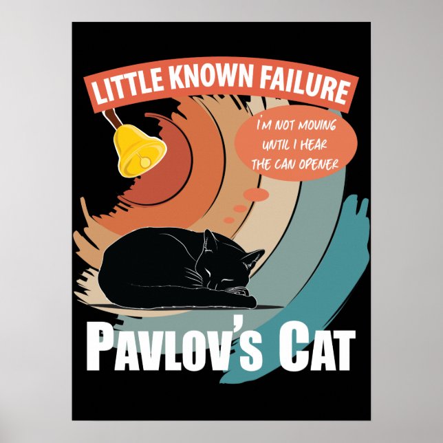 Póster Gato de Pavlov - Psicología divertida (Frente)