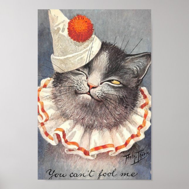 Póster Gato de Payaso Vintage (Frente)