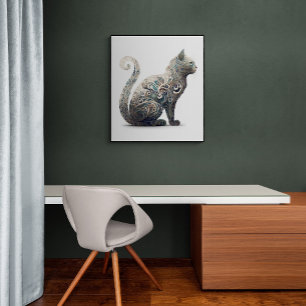 Póster Gato de perfil de Paisley