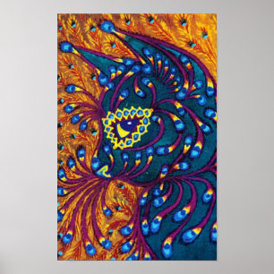 Póster Gato de pluma de pavo real, Louis Wain