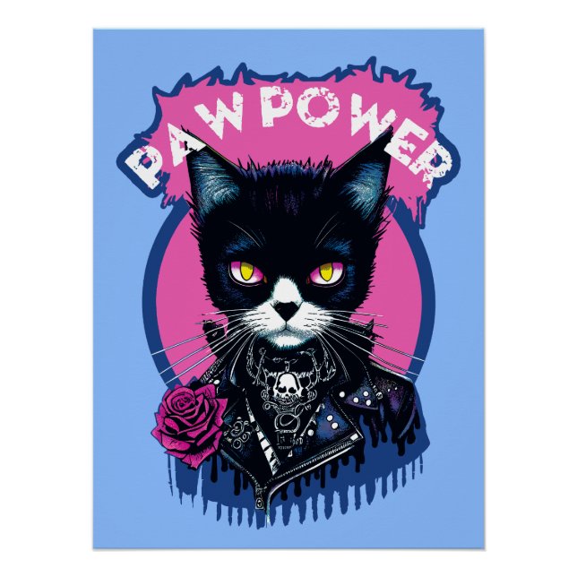 Póster Gato de Punk de energía de la palanca (Anverso)