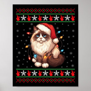 Póster Gato de Ragdoll Navidades feos Ragdoll Gato Navida