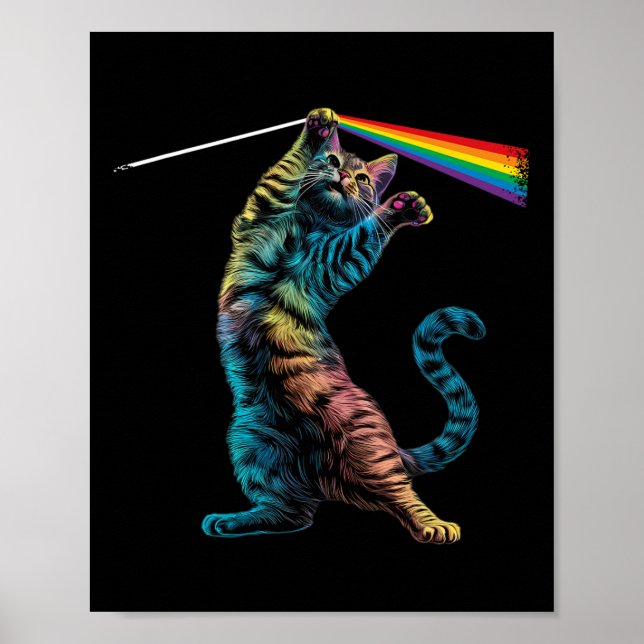 Póster Gato de rock de rock de gato (Frente)