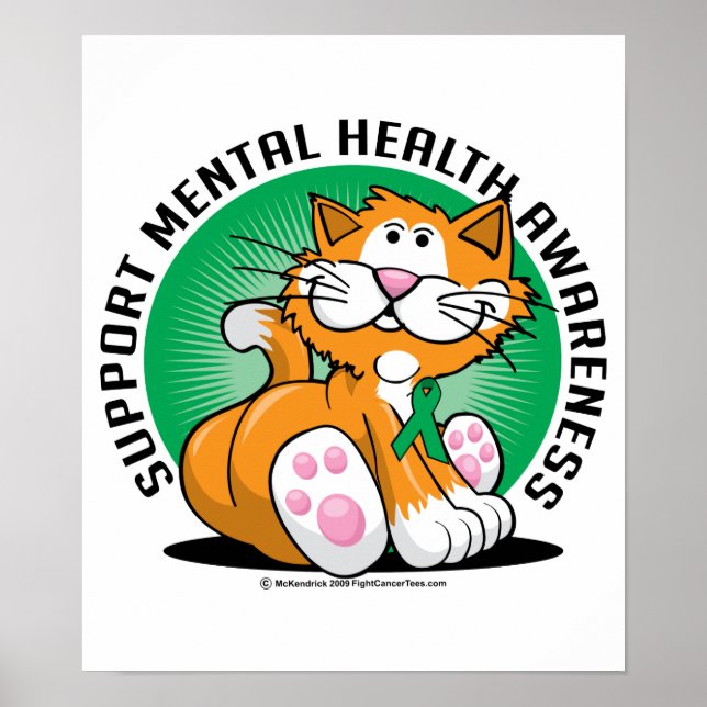 Póster Gato de salud mental (Frente)