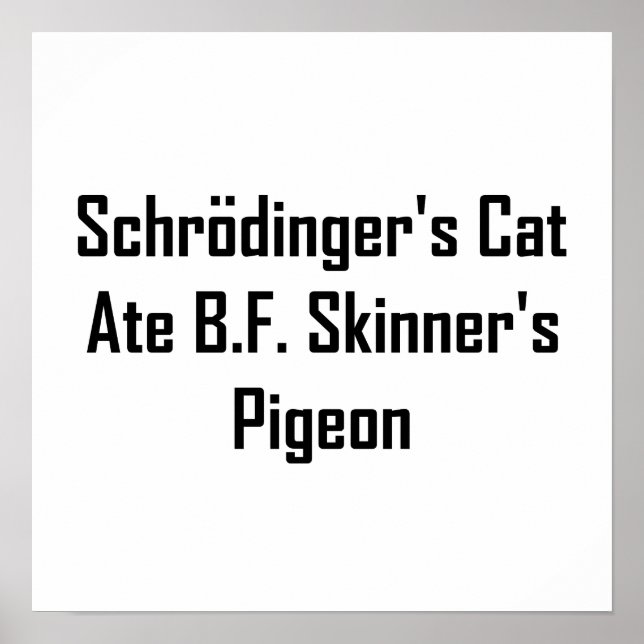 Póster Gato de Schrodinger Ate B.F. Skinner (Frente)