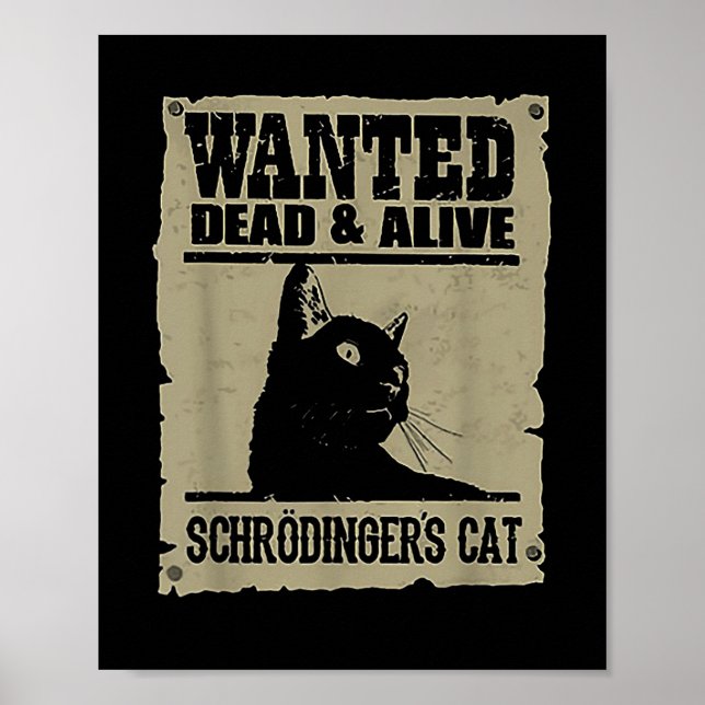 Póster Gato De Schrodingers En Vivo Y Muerto (Frente)