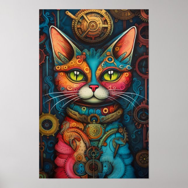 Póster Gato de Steampunk 1 de 21 (Frente)