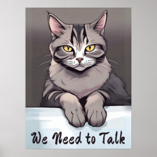 Póster Gato de Stern Tabby exige una conversación seria