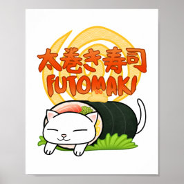 Póster Gato de sushi de Futomaki