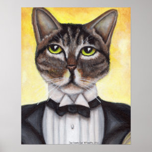 Póster Gato de Tabby marrón con Poster de Dandy felino de