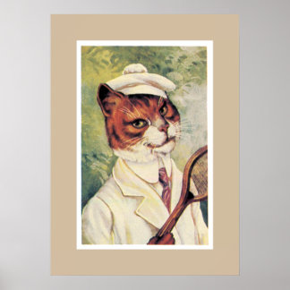 Póster Gato de tenis