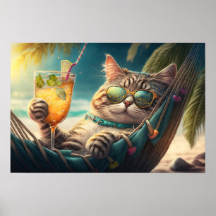 Póster Gato de vacaciones