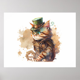 Póster Gato de vapor adorable y suave